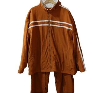 Pelle Pelle Vintage 90s Orange Brown Streetwear Track Suit XXL Hip Hop